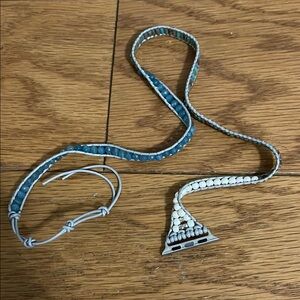 Apple Watch Beaded Wrap Bracelet in Blue and White